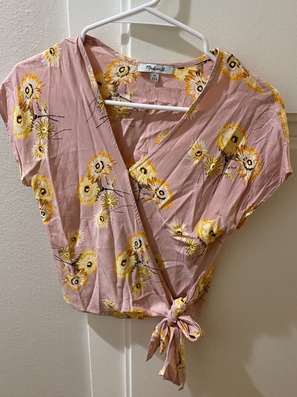 Madewell Floral Short Sleeve Wrap Top